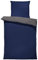 one-home Wende Bettwäsche 135x200 cm dunkel blau anthrazit Uni Doubleface Microfaser Set