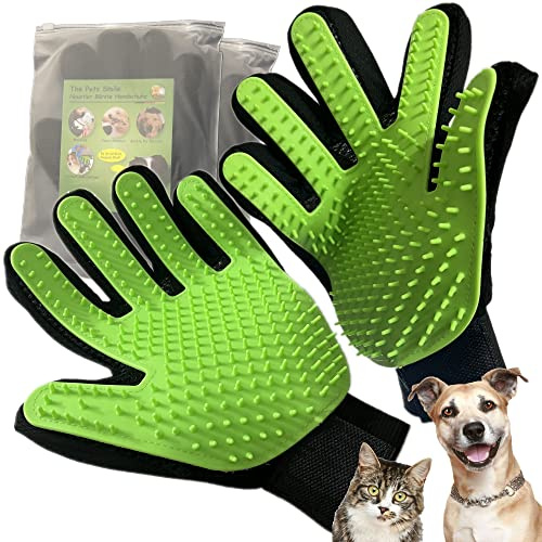 The Pets Smile Guantes de piel para gatos, 1 par, para el cuidado del pelaje, para gatos, para el cuidado del pelo, pelo corto, para el cuidado del pelo, guantes de masaje