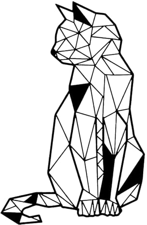 Dexlyn Geometrische Katze Wand Deko Metall Schwarzer Mimalistische Wandkunst Hängende Dekoration für Katzenbereich Wohnzimmer Schlafzimmer Café Bar