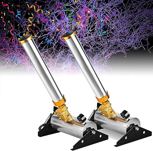 Macchina Cannone Coriandoli Professionale Macchina Effetto Coriandoli Macchina Spara Coriandoli con Telecomando, Macchina Effetto Palcoscenico Altezza Getto 10m per Feste di Halloween Feste 2pcs
