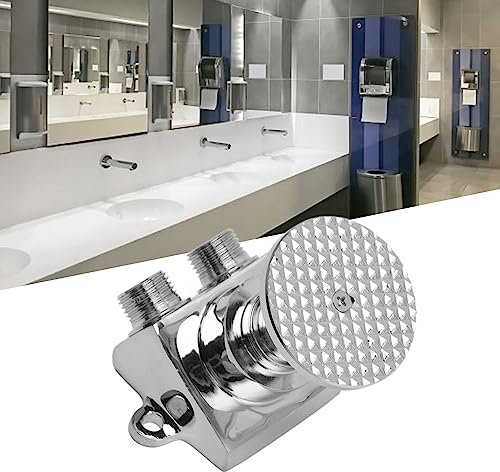 Uadme Válvula De Pedal De Montaje En Piso,Válvula De Interruptor De Control De Grifo De Agua Con Pedal De Ahorro De Agua De Acero Inoxidable Para Lugares Públicos,Salida Doble
