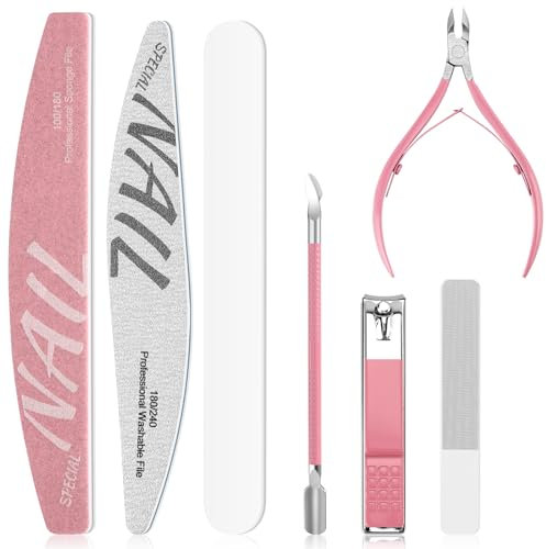Juego de manicura Profesional Herramientas para cutículas Limas de Uñas Kit de cuidado de uñas herramientas de manicura con empujador de cutículas Alicates Cuticulas Cortaúñas de Acero Inoxidable