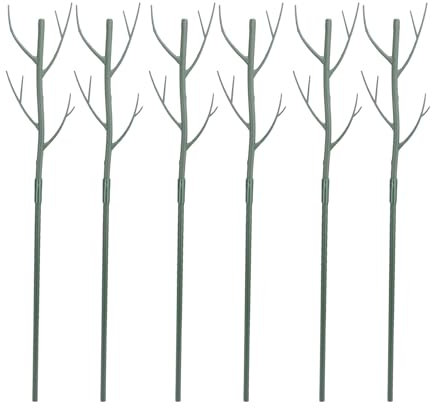 6 Stück 110 cm Zweigförmige Pflanzenstützpfähle Zum Klettern an Ranken, Orchideenklammern, Drehbinder, Einfache Montage, Material