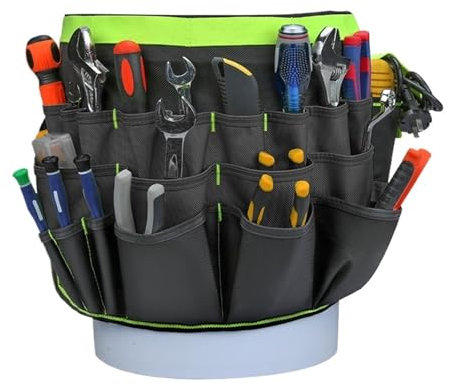 Secchio Portautensili Organizer for attrezzi con secchio da 55 tasche for un facile accesso agli attrezzi. Costruzione resistente all'acqua, adatto a secchi da 3,5-5 galloni. Secchio Per Attrezzi