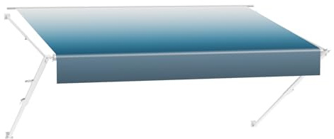 VEVOR Wohnwagen Markise einziehbare RV Markisen (548,64 cm) wasserdichte Wohnmobil-Markise mit Aluminiumlegierungsrahmen, Außenmarkise mit weißem Ständer und blauen Stoffen mit Farbverlauf