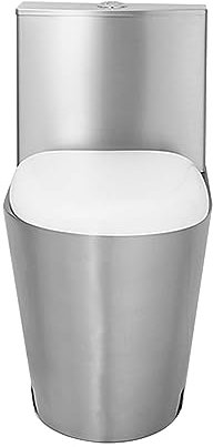 QUSYZD Toilettes commerciales en Acier Inoxydable 304 avec réservoir d'eau, siège de Toilette Bidet à Double Chasse d'eau à Siphon Haute efficacité, Toilettes Monobloc,