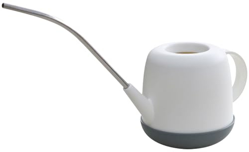 Lizbin vattenkanna för inomhusväxter med lång pip, växtvattenkanna, vattenburkar inomhusväxter, små vattenburkar för husväxter, blommor, suckulenter 1 L / 36 oz (vit)