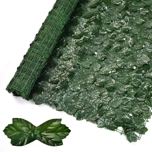 Rollo de valla de privacidad de hiedra artificial, panel de pared resistente a los rayos UV para balcón, patio, decoración interior y exterior, 100 x 300 cm, cubierta de pantalla de enrejado