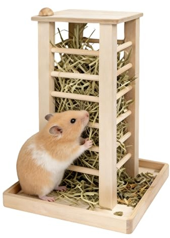 Mangeoire A FoinZ en BoisZ,Mangeoire Foin Lapin en Bois,Râtelier À Foin en Bois,Ratelier Foin Lapin pour Petits Animaux De Compagnie,Cochons D’Inde,Lapins,Chinchillas,Hamsters