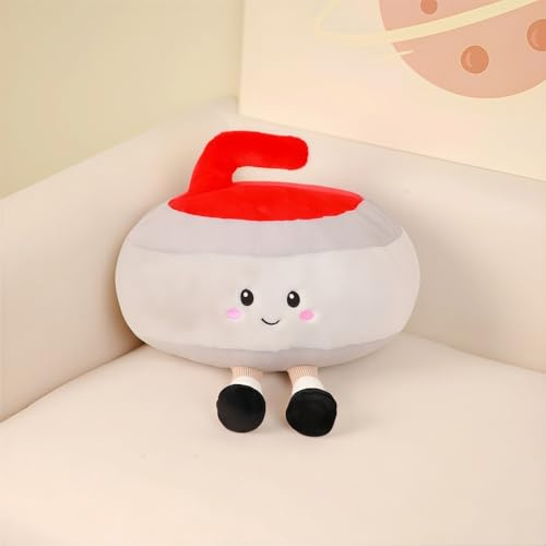 Generico Peluche A Forma Di Curling,28 cm a Forma di Bambola Arricciata,Decorazione A Tema Sport Invernali, Per Casa Ufficio Camera Bambini Regalo Compleanno Ragazzi Ragazze