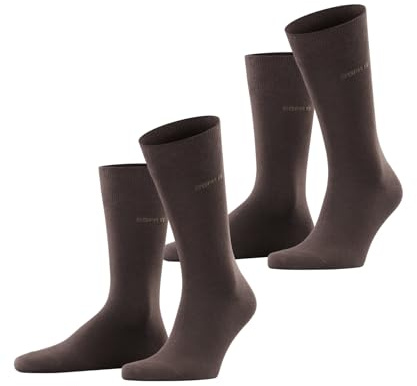 ESPRIT Basic Uni Multipack M So coton unies lot de 2 paires, Chaussettes Homme, Marron Dark Brown 5230, 39-42