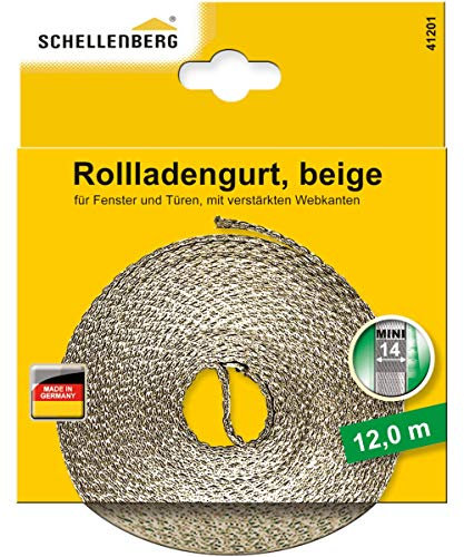 Schellenberg 41201 Cinghia per tapparelle mini 14 mm, 12 m, beige