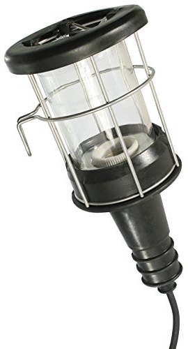 as - Schwabe Handleuchte mit E27 Sockel, max. 100 W - Inspektionslampe robust mit Gummihandgriff - verzinkter Schutzkorb - stoßdämpfendem Ring - 5 m Gummischlauchleitung - Arbeitsleuchte IP20, 47250