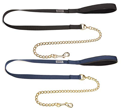 Eskadron Führleine/Führkette vermessingt- New Basic, Farbe:Black