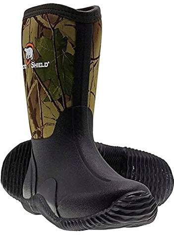 ArcticShield Kids Rain Boots - Outdoor Waterproof & Insulated Winter Boots for Girls & Boys - Unisex Kids Snow Boots for Rain, Mud, Agriculture & Fishing for Toddlers, Little & Big Kids (Camouflage)