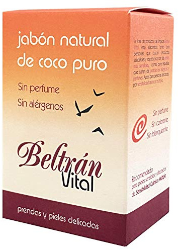 Jabón pastilla Coco puro sin perfume Beltrán Vital 240 g