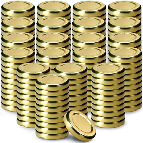 KADAX 200er Set Schraubdeckel TO43 für Gläser 43mm Gold – Twist-Off Ersatzdeckel für 40ml Mini Gläser & Probiergläser, Luftdicht & Spülmaschinenfest