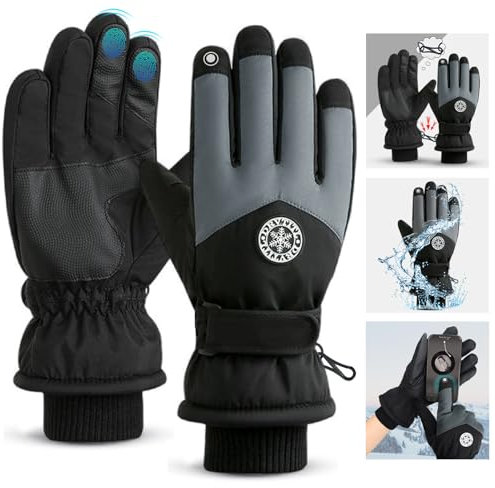 GEEKEO Winter Handschuhe für Herren und Damen - Wasserdichte Warme Ski Handschuhe Mit Thermo Touchscreen, Winddicht für Fahrrad und Snowboard