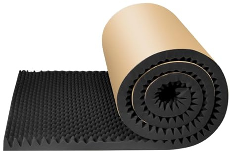 Paneles Acusticos Insonorizacion Espuma Aislante Acustico Retardante de llama,Alta Densidad,Absorción Acústica para Estudios de Grabación,Salas de Música Cine en C(Size:20mm Thick(1*10m),Color:Negro)