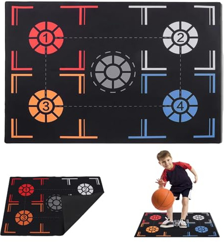 Tappetino di Allenamento di Pallacanestro, Tappetino di Allenamento di Passo di Agilità, Antiscivolo, Tappetino di Pallacanestro Per i Giocatori di Tutti Livelli Regali per Gli Amanti