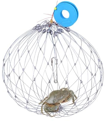 Renopfect Trampas para cangrejos de Pesca, Red de Pesca | Jaula para capturar cangrejos - Red de Apertura y Cierre automático, Red de Alambre de Acero Blando Multifuncional para capturar Peces,