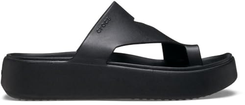 Crocs Getaway Platform Toe Loop, Sandali Donna, Nero, 39/40 EU