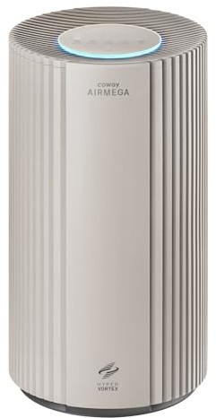 COWAY Air Purifier for Large Room Whole Home Up to 2,640 ft², HEPA Filter for Smoke, Allergen, Pet Dander, Odor, PM 10 AQI, Turbo Eco Mode, Timer, Energy Star, 3yr Warranty, Airmega 350 Beige