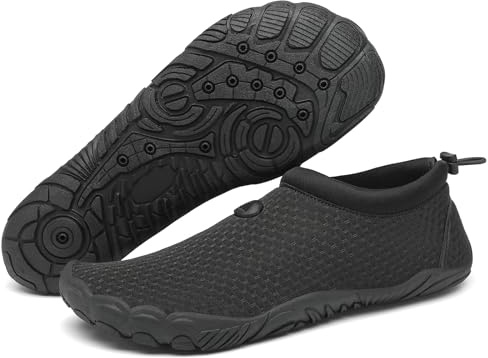 Mishansha Scarpe da Scoglio Uomo Donna Scarpe Immersione Antiscivolo Asciugatura Rapida Leggere Scarpe da Acquatiche, Nero Ebano 43 EU