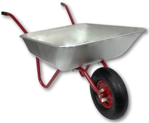 Schubkarre 80L Bauschubkarre Schiebkarre bis 100kg Gartenkarre verzinkt Luftrad