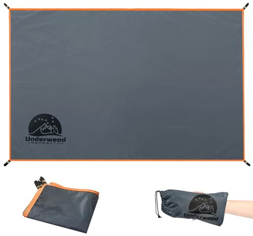 Underwood Aggregator Tent Footprint - Waterproof Camping Tarp with Heavy Duty Grommet, Ultralight Outdoor Tent Floor Mat, PU3000mm Ground Sheet for Backpacking, Hiking, Hammock, Picnic, Beach