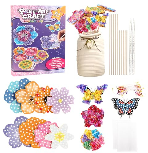 Ledebouk Lavoretti Creativi per Bambini di 5 6 7 8 anni,Set Fai Da Te per Bambini Dai 6 Ai 4 Ai 5 Anni, Fai Da Te per Bambine con Fiori e Paillettes Artigianato,Giochi Creativi Lavoretti Bambina