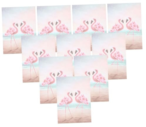 WEKADRIN Flamingo Vintage Style Letter Paper 10pcs Set Decorative Blank Writing Stationery for Creative Letters and Correspondence Writing Supplies