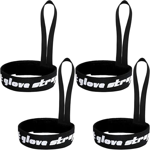 4 Pz Cinturini Elastici per Guanti da Sci E Snowboard, Cinturino di Sicurezza da Sci per Donne Uomini Guanti Appesi Alpinista (Nero)