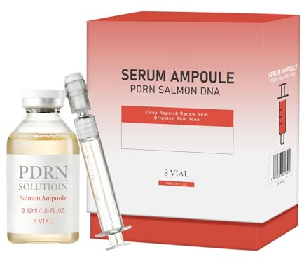 Ampolla Microagujas Salmón Infundido Colágeno - Hidratante Anti-Edad & Reductor Arrugas Facial, Humectante Nocturno Iluminador Para Firmeza Y Nutrición Cuidado Piel, 30ml