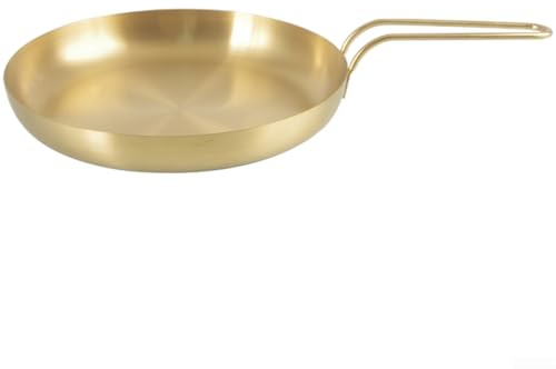 Plaque à steak en acier inoxydable 201 ronde - Style coréen avec poignée ergonomique - Facile à nettoyer - Surface pour servir des collations et des boissons dans les hôtels
