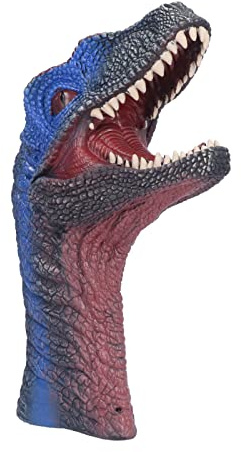 Hidyliu Burattino a Mano a Forma di Dinosauro, in Morbida Gomma Atossica, Giocattolo Interattivo per Bambini, con Bocca Controllabile Tramite Dito, Dipinto a Mano.
