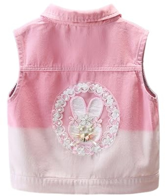Chaquetas de mezclilla para niñas, bordado floral, motociclista, camionero, abrigo de mezclilla para niños pequeños, manga corta con botones, ajuste delgado, de algodón, casual, con bolsillos, ropa de