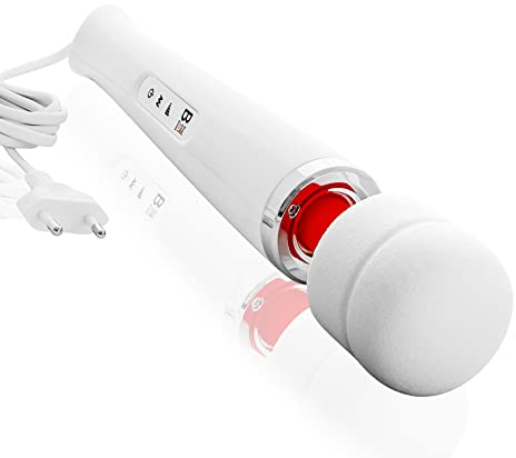 NOUVEAU - SUCCESSEUR de L'ORIGINAL de BuyAndFeelGood MAGIC WAND vibromasseurs à poser feminin - bâton de massage stimulation clitoridienne sans batterie avec câble en blanc