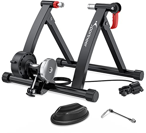 Sportneer Supporto da allenamento per bicicletta - Supporto magnetico per allenamento bici in acciaio con ruota riduttrice del rumore (