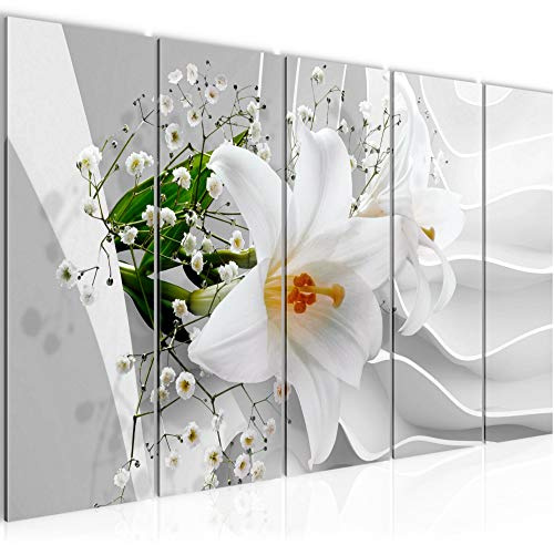 Runa Art Peinture Lily Flowers 3D Impression sur Toile intissee Decoration Murale Salon Chambre 210356a