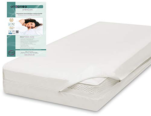 allsaneo Premium Allergiker Matratzenbezug 140x200x24 cm | Allergie Bezug extra weich und leicht | Anti Milben Encasing | Milbenschutz | allergendichter Zwischenbezug | TÜV geprüft