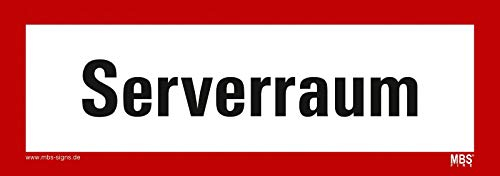 Aufkleber „Serverraum“ Hinweis Warnaufkleber Folie nach DIN 4066 | 21x7,4 cm Made in Germany