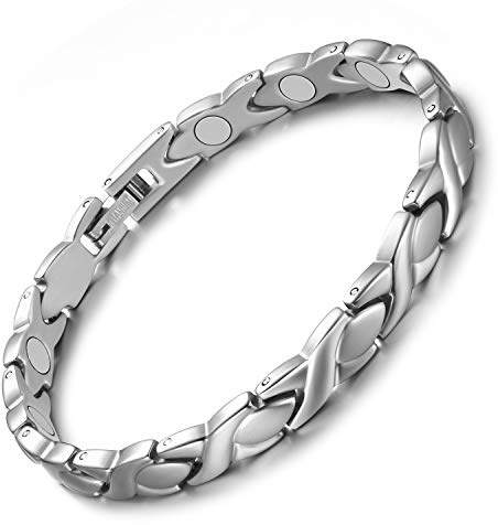 Jeracol Magnetic Bracelets for Women,Super Light Titanium ladies Magnetic Bracelets with 3500 Gauss Magnets,Adjustable Wristband with Removal Tool & Jewellry Gift Box