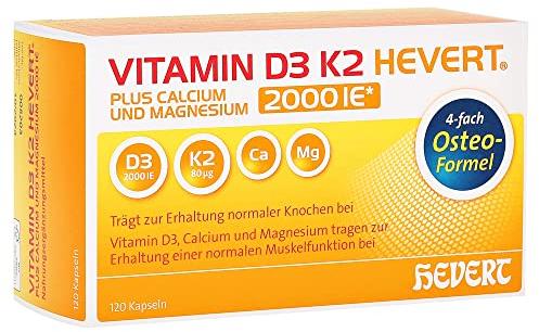 Vitamin D3 K2 Hevert plus Calcium und Magnesium 1000 IE, 120 St. Tabletten