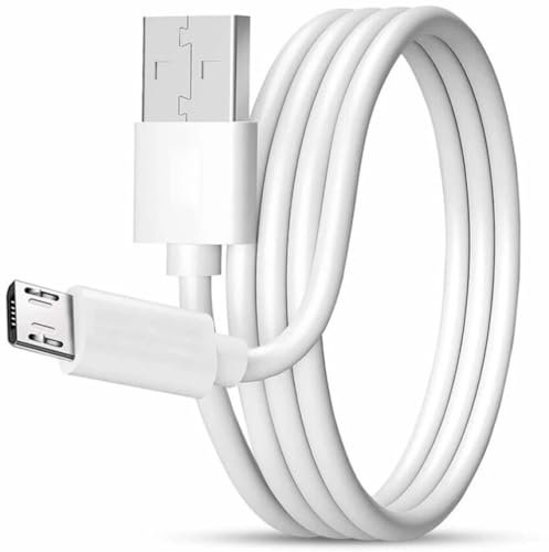 Micro USB Fast Charging Cable, 480Mbps Android Charger Compatible with Smartphones, MP3 Players GPS Printers Digital Cameras for PS4 | Supports Quick Charging and Efficient Data Syncing (1m, White)