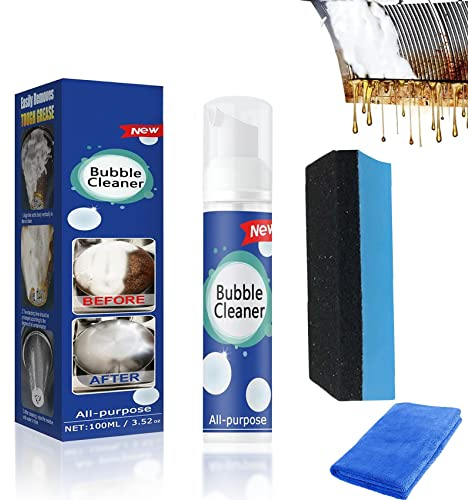 Gienslru Beedac Bubble Cleaner, Beedac Foam Cleaner, Spruzzo di Pulizia per risciacquo Universale Rimuovere la Macchia d'olio, Schiuma Heavy Oil Stain Cleaner per Cappa, Forno, pentole (1Pcs,30ML)
