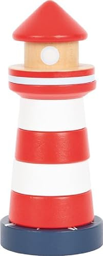 small foot Faro “Gran Océano” con Anillos apilables, de Madera certificada FSC® 100%, Juego a Partir de 1 año, 12454