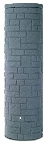 Arcado Récupérateur d'eau de pluie rond 460 l anthracite en matériau résistant aux UV et aux intempéries Tonneau d'eau de pluie avec couvercle de sécurité enfant et filetage en laiton de qualité