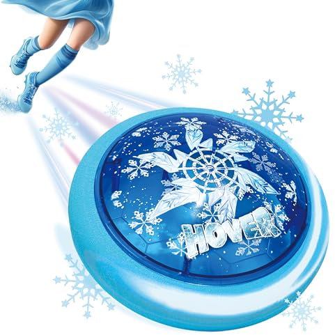 GirliGlee Ballon de Foot Aéroglisseur, Air Power Football avec Lumière LED, Jeux de Intérieur Foot Enfant, Jouet Hover Ball, Cadeau Fille Garçon 3 4 5 6 7 8-12 Ans