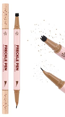 Erinde Rotulador de pecas 2 en 1, sello de pecas y pecas, resistente al agua y duradero, con punta precisa de 15°, bolígrafo de tatuaje realista natural #01